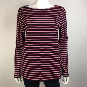 J. Crew Striped Boat Neck Long Sleeve Top